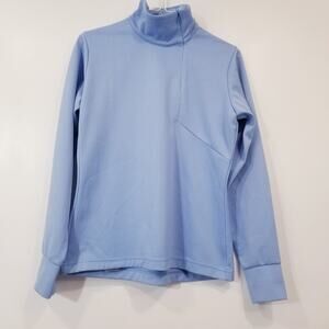 Salomon 1/4 zip Textured Mock Neck Light Blue Sweater Long Sleeves